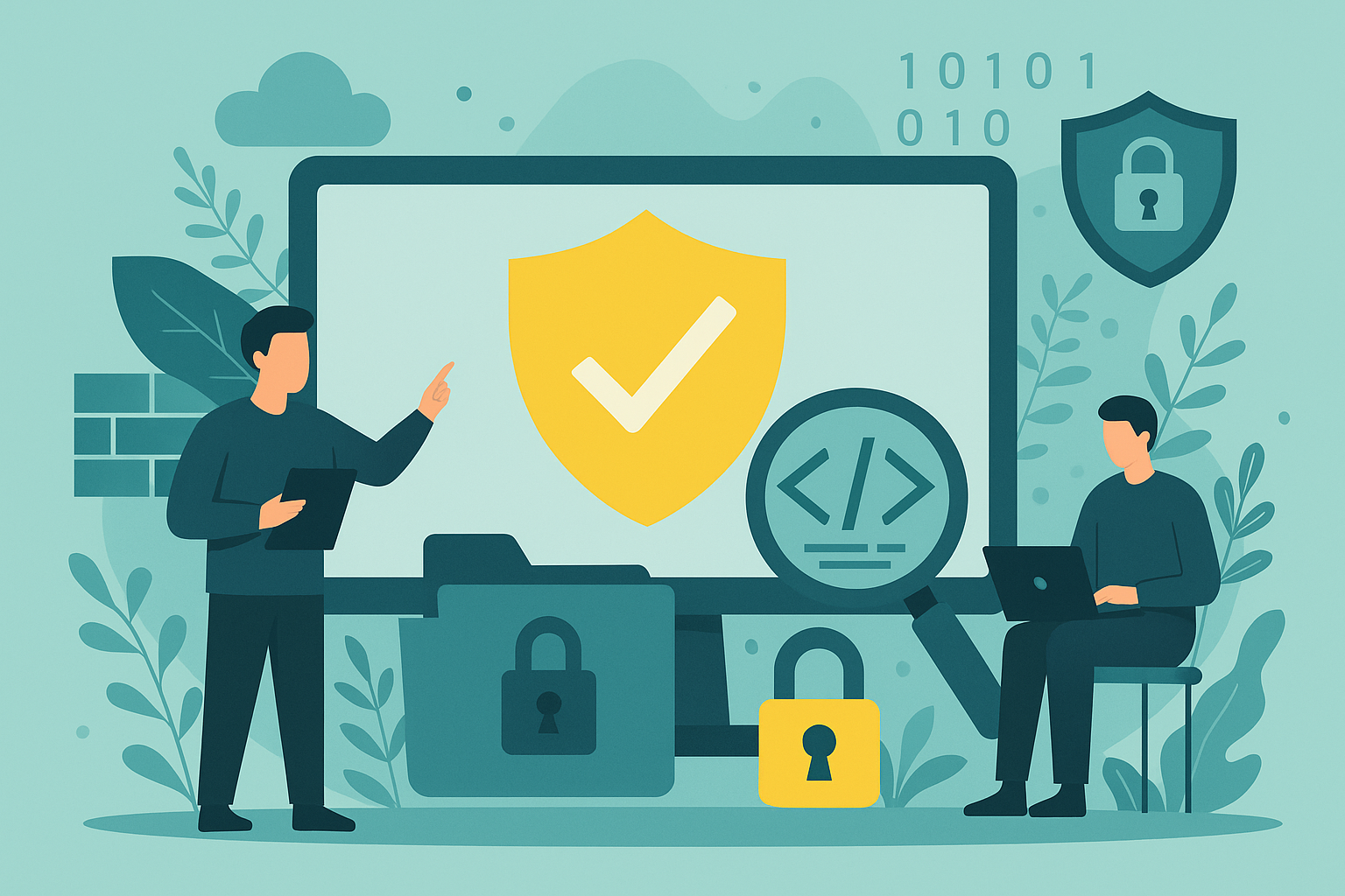 cabecalho pagina de seguranca imagem com figuras que remetem a tecnologia